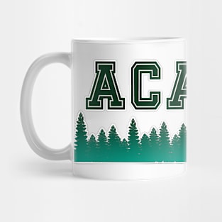 Acadia Dark Green Letters and Forest Mug